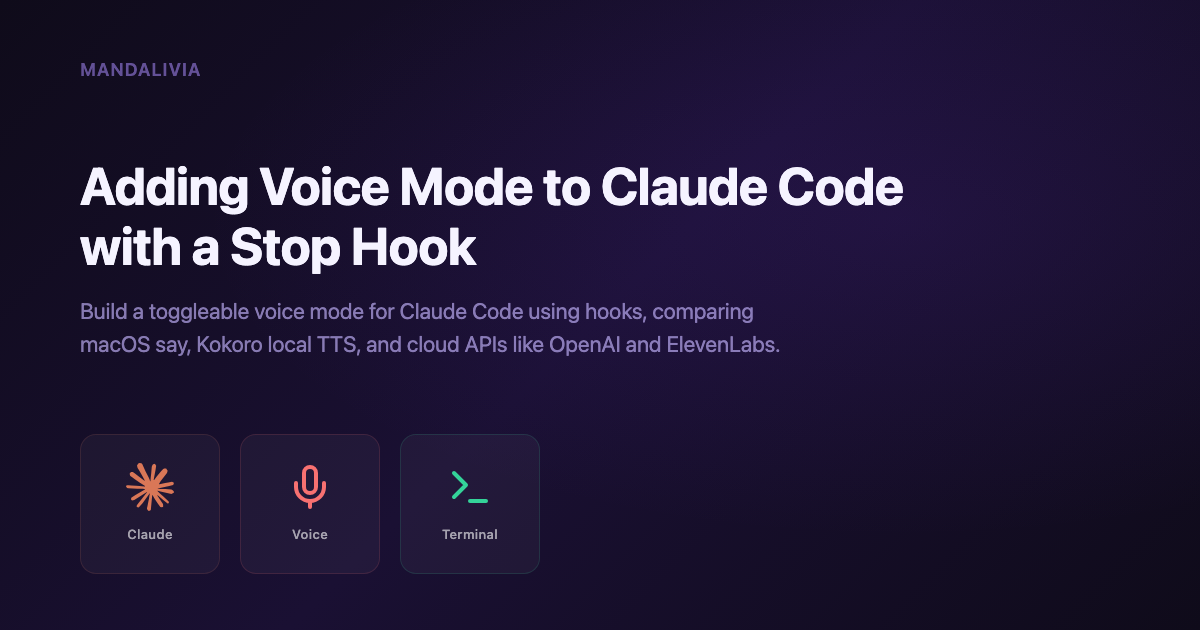 Claude Code App. Voice Wave Claude Code Voice Mode: macOS say vs Kokoro vs OpenAI TTS | Mandalivia