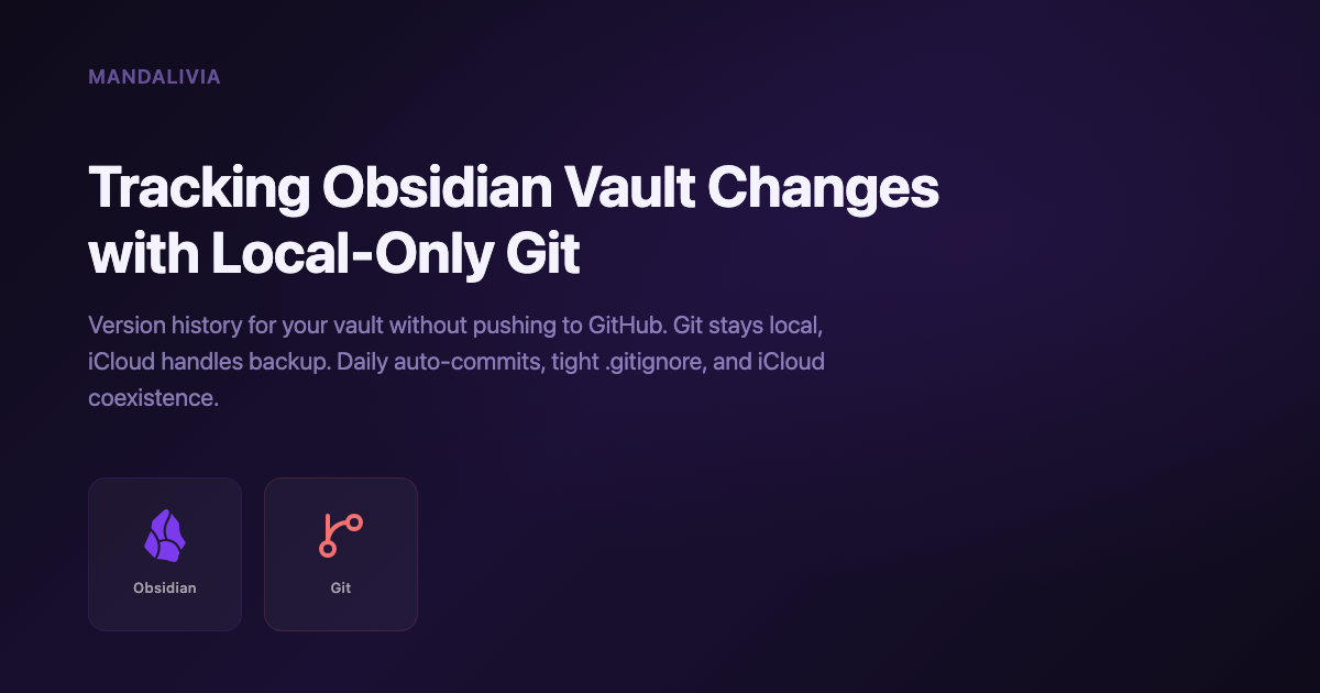 Local-Only Git for Your Obsidian Vault | Mandalivia